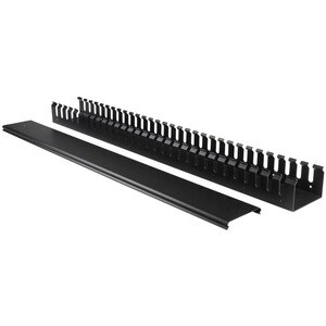 StarTech.com Vertical Cable Organizer with Finger Ducts - Vertical Cable Management Panel - Rack-Mount Cable Raceway - 40U