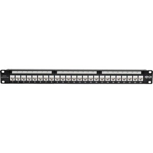 Tripp Lite by Eaton 24-Port 1U Rack-Mount Cat6a Feedthrough Patch Panel with 90-Degree Down-Angled Ports, RJ45 Ethernet, T