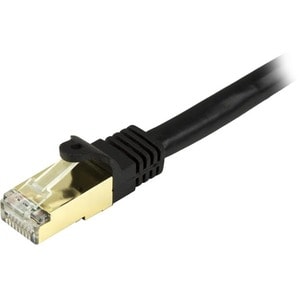 StarTech.com 1ft CAT6a Ethernet Cable - 10 Gigabit Category 6a Shielded Snagless 100W PoE Patch Cord - 10GbE Black UL Cert