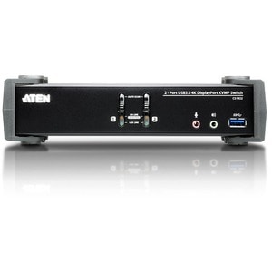 ATEN 2-Port USB 3.0 4K DisplayPort KVMP Switch-TAA Compliant - 2 Computer(s) - 1 Local User(s) - 4096 x 2160 - 6 x USB - 3