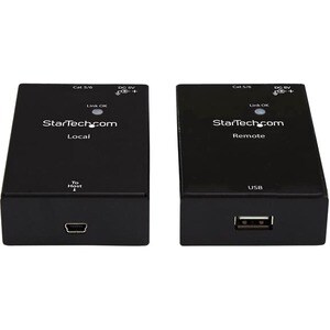 StarTech.com 1 Port USB 2.0 Over Cat5 or Cat6 Extender Kit - 165ft (50m) - USB Extender - USB to Ethernet Extender - Netwo