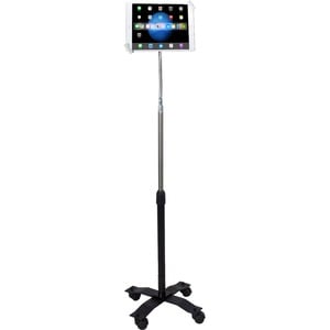 CTA Digital Compact Security Gooseneck Floor Stand for 7-13 Inch Tablets - Up to 13" Screen Support - 7" Height x 17.5" Wi