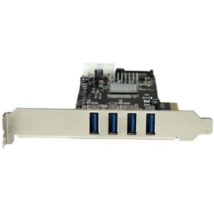 StarTech.com 4 Port PCIe USB Card - PCI Express x4 - Plug-in Card - 4 USB Port(s) - 4 USB 3.0 Port(s) - PC, Linux