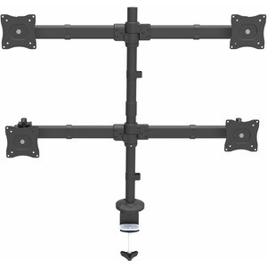 StarTech.com Quad Monitor Mount - Articulating - Clamp or Grommet Mount - Monitors up to 24â€ - VESA Mount - 4 Monitor Se