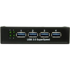 StarTech.com USB 3.0 Front Panel 4 Port Hub - 5Gbps - 3.5 5.25in Bay - 5 Total USB Port(s) - 5 USB 3.0 Port(s)1 SATA Port(
