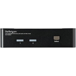 2 Port USB HDMI KVM Switch with Audio and USB 2.0 Hub - 1080p (1920 x 1200), Hotkey Support - Dual Port Keyboard Video Mon