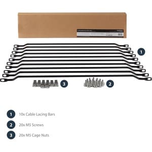 StarTech.com Horizontal Lacing Bar w/ 2 inch Offset at 75 Degrees- Server Rack Cable Management- 19" Network Rack-Mount Co