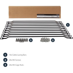 StarTech.com Horizontale Kabelführung mit 5 cm Versatz für Racks - 10 Pack - Kabelmanagementleiste - 1U Rack Height x 482,
