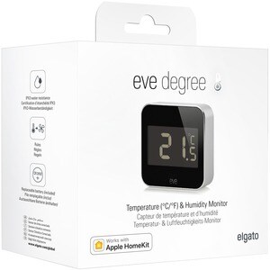 Eve Degree Temperature & Humidity Monitor - 0.4°F (-18°C) to -67°F (-55°C) - 0% to 100%%