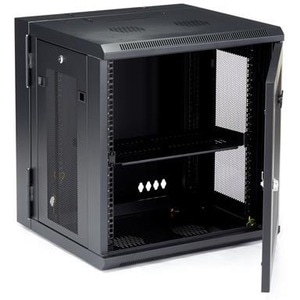 StarTech.com 4-Pfosten 12HE Wand Netzwerkschrank, 19" aufklappbares Wand Server Rack für IT Geräte, abschließbares Rack - 