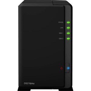 Synology DiskStation DS218play 2 x Total Bays SAN/NAS Storage System - Realtek Quad-core (4 Core) 1.40 GHz - 1 GB RAM - DD