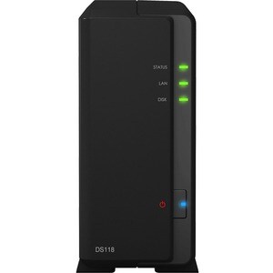 Synology DiskStation DS118 1 x Total Bays SAN/NAS Storage System - Realtek Quad-core (4 Core) 1.40 GHz - 1 GB RAM - DDR4 S