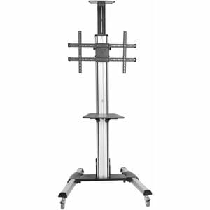 StarTech.com TV Cart - For 32" to 75" Displays - AV Cart - Height Adjustable - Lockable Wheels - Flat Screen TV Cart - Med