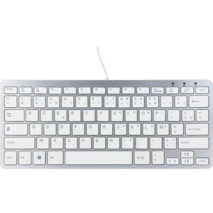 R-Go Keyboard - Cable Connectivity - USB Interface - French - AZERTY Layout - White - Windows, Linux