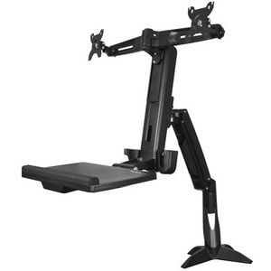 StarTech.com Sit Stand Dual Monitor Arm - Desk Mount Standing Computer Workstation 24" Displays - Adjustable Stand Up Arm 