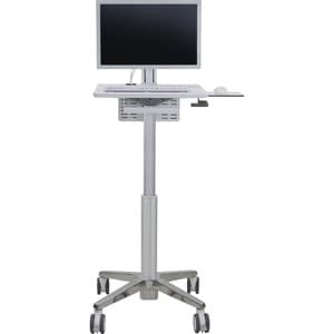 Ergotron StyleView Medical Cart - 7.26 kg Load Capacity - 4 Casters - 101.60 mm Caster Size - White, Aluminium - 61 cm (24