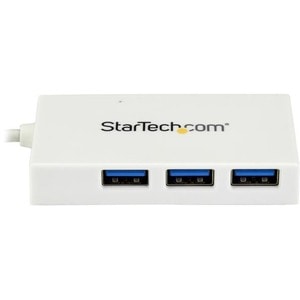 StarTech.com 4-Port USB-C Hub - USB-C to 1x USB-C and 3x USB-A - USB 3.0 Hub - White - USB Type C - External - 4 USB Port(