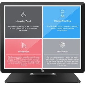 Elo 2402L LCD Touchscreen Monitor - 16:9 - 15 ms - 23.8" Viewable - Projected Capacitive - Multi-touch Screen - 1920 x 108