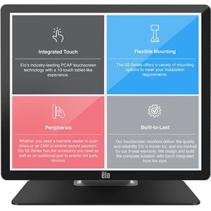 Elo 1902L 19" Class LCD Touchscreen Monitor - 5:4 - 14 ms - 48.3 cm (19") Viewable - TouchPro Projected Capacitive - 10 Po