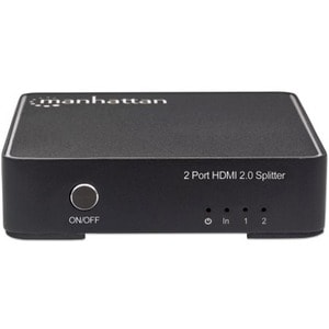 Manhattan Video Splitter HDMI, 1 in:2 out - 4096 x 2160 - 300MHz Ancho de banda de vídeo máximo - 1 x Entrada HDMI - 2 x S
