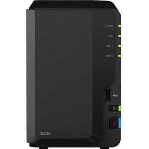 Synology DiskStation DS218 SAN/NAS Storage System - Realtek RTD1296 Quad-core (4 Core) 1.40 GHz - 2 x HDD Supported - 24 T