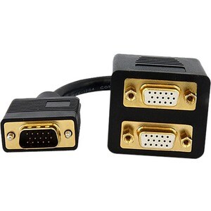 StarTech.com VGASPL1VV 30,48 cm VGA Videokabel - 1 Stück - Splitterkabel - Unterstützt bis zu2048 x 1536 - Golden Beschich