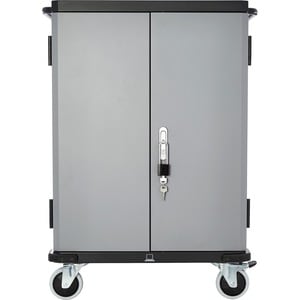 V7 Charge Cart for 36 Mobile Computers - Secure, Store and Charge Chromebooks, Notebooks and Tablets - NEMA US Plug - Push