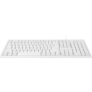 Macally White 104 Key Full Size USB Keyboard for Mac - Cable Connectivity - USB Interface - 104 Key - Computer - Windows, 