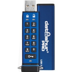 iStorage datAshur PRO 64 GB | Secure Flash Drive | FIPS 140-2 Level 3 Certified | Password protected | Dust/Water Resistan