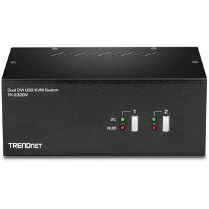 TRENDnet TK-232DV KVM Switchbox - TAA Compliant - 2 Computer(s) - 1 Local User(s) - 2048 x 1536 - 6 x USB - 6 x DVI - Desktop