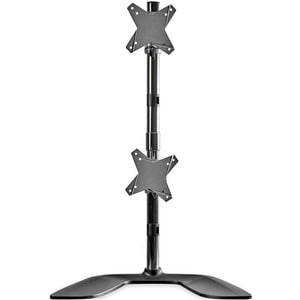 StarTech.com Vertical Dual Monitor Stand, Free Standing Height Adjustable Stacked Monitor Stand up to 27" (17.6lb/8kg) VES