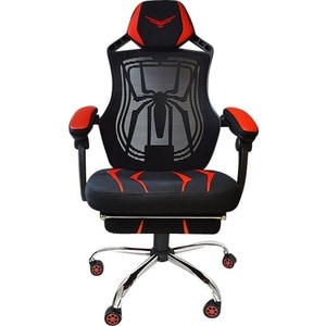 Sillón de Juego Naceb Spider - Metálico, Nilón, Cuero PU, Malla - Negro, Rojo