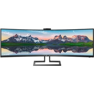 Philips Brilliance 499P9H Webcam Dual Quad HD (DQHD) Gekrümmter Bildschirm Gaming-LCD-Monitor - 32:9 Format - Schwarz - 12