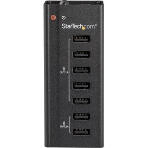 StarTech.com 7 Port USB Charging Station with 5x 1A Ports and 2x 2A Ports - USB Charging Strip for Multiple Devices - Smar