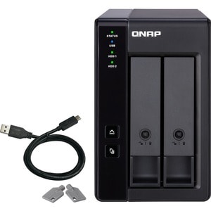QNAP TR-002 2 x Total Bays DAS Storage System Desktop - Serial ATA/600 Controller - RAID Supported - 0, 1, JBOD RAID Levels