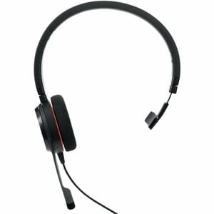 Jabra EVOLVE 20 有线 头戴式 Mono 耳机 - 黑 - 单声道 - 上耳式 - 降噪 麦克风 - 降噪 - USB