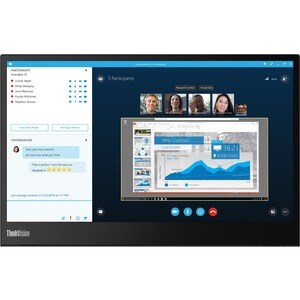 Lenovo ThinkVision M14 14" Class Full HD LCD Monitor - 16:9 - Raven Black - 35.6 cm (14") Viewable - In-plane Switching (I