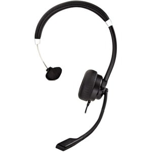 V7 Deluxe HU411 Kabel Kopfbügel Mono Headset - Schwarz, Silber - Monaural - Ohraufliegend - 31,50 Hz bis 20 kHz Frequenzga