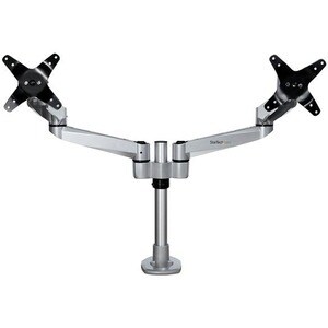 StarTech.com Desk Mount Dual Monitor Arm, Premium Articulating Desktop VESA Mount up to 27" (17.6lb/8kg) Displays, Height 