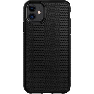 Spigen Liquid Air Case for Apple iPhone 11 Smartphone - Matte Black - Shock Absorbing - Thermoplastic Polyurethane (TPU), 