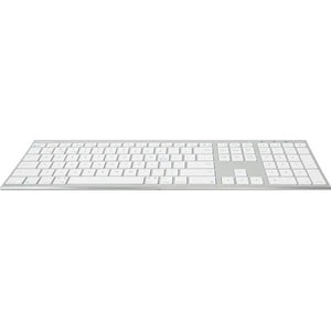 Macally Rechargeable Aluminum Quick Switch Bluetooth Keyboard For Three Devices - Wireless Connectivity - Bluetooth - 110 