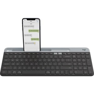 Logitech K580 Keyboard - Wireless Connectivity - USB Interface - Danish, Norwegian, Swedish, Finnish - Graphite - Bluetoot