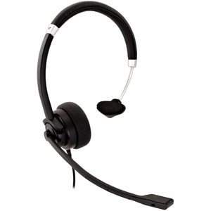V7 Deluxe HA401 Kabel Kopfbügel, Auf den Ohren Mono Headset - Schwarz, Silber - Microsoft-Teams-Zertifizierung - Monaural 