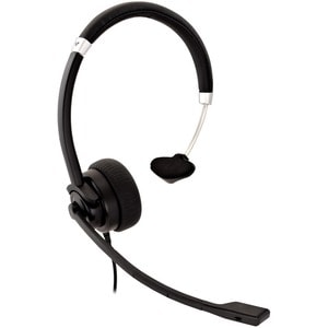 V7 Deluxe HA401 Wired Over-the-head Mono Headset - Black, Silver - Monaural - Supra-aural - 31.50 Hz to 20 kHz - 180 cm Ca