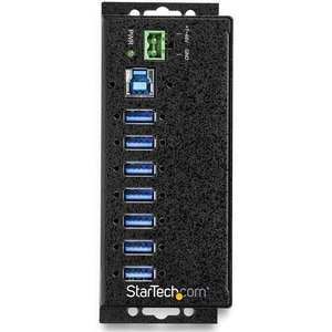 StarTech.com 7 Port USB Hub w/ Power Adapter - Metal Industrial USB 3.0 Data Hub - Din Rail, Wall & Desk Mountable USB 3.2