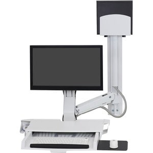 Ergotron StyleView Wall Mount for Monitor, Keyboard, Bar Code Scanner, CPU, Mouse - White - 1 Display(s) Supported - 24" S