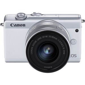 Canon EOS M200 24,1 Megapixel Spiegellose Kamera mit Objektiv - 15 mm - 45 mm Brennweite - Weiß - Autofokus - 7,6 cm (3 Zo
