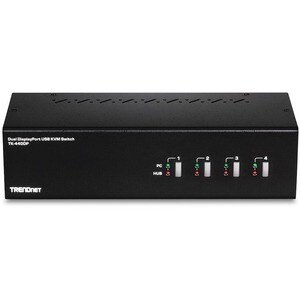 TRENDnet TK-440DP KVM Switchbox - TAA Compliant - 4 Computer(s) - 1 Local User(s) - 3840 x 2160 - 4 - 8 x USB - 10 x Displ