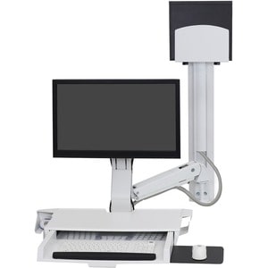 Ergotron StyleView Wall Mount for Monitor, Keyboard, Bar Code Scanner, CPU, Mouse - White - 1 Display(s) Supported - 61 cm