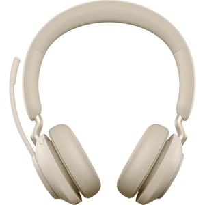 Jabra Evolve2 65 Wireless Over-the-head Stereo Headset - Beige - Binaural - Supra-aural - Bluetooth - USB Type C